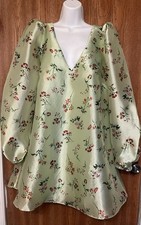 NWT Anthropologie BHLDN Mini Dress Floral Printed Long Puff Sleeve Size L