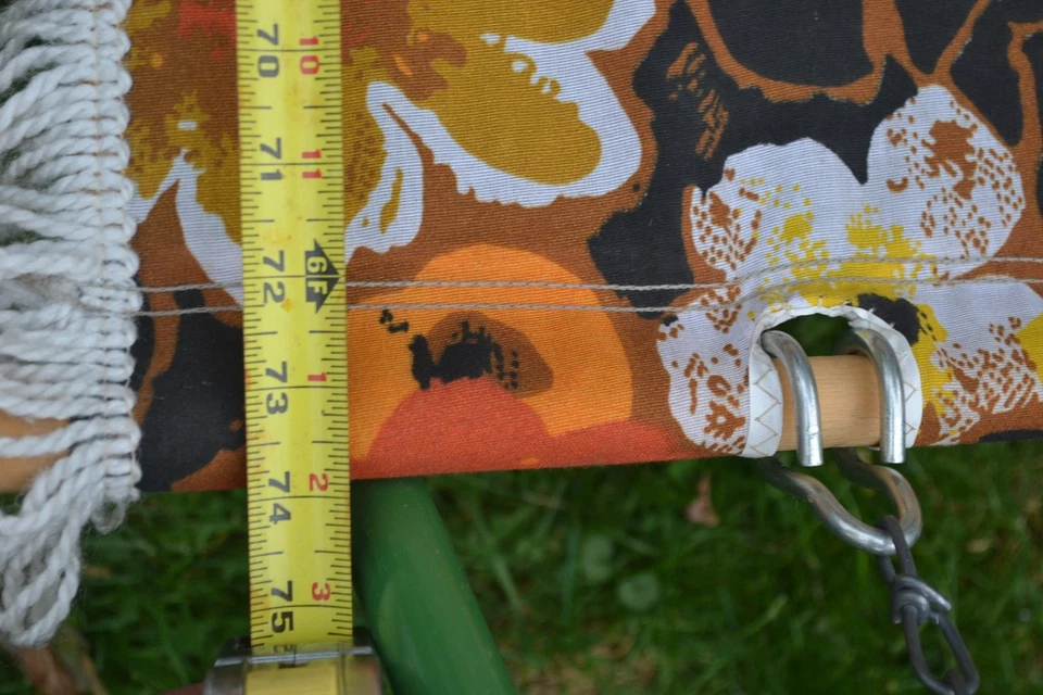 Vtg 70s Algoma 4 Point Hammock Floral Print Mid Century Patio Lounge MCM w/BOX - Image 4 of 4