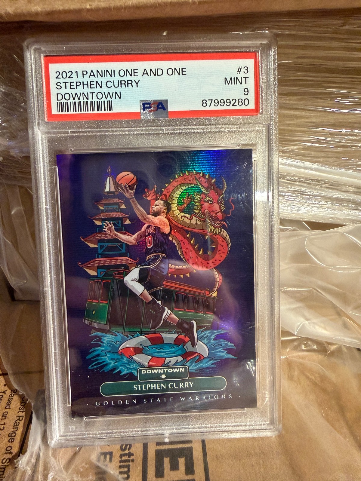 2021 Panini One And One Stephen Curry Downtown - PSA 9 - RARE CASE HIT