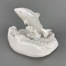 Vintage Belleek Fish Figure The Salmon Leap