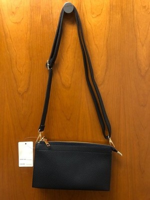Proya Fashion Pebbled Navy Blue Crossbody/Wristlet