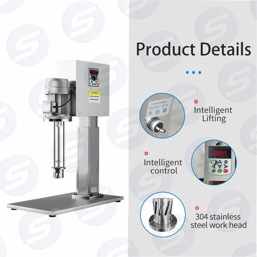 50L Homogenisator Kosmetik Flüssig Lebensmittel Mixer mit Elektrischem Lift Hochgeschwindigkeitsschere - Bild 4 von 16