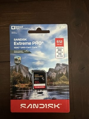SANDISK 512GB Extreme PRO SDXC UHS-I Memory Card R/W up to 250/170MB/s Brand New
