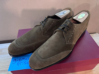Salvatore Ferragamo Brown Suede Lace Up Derby Dress Shoes Leather Sole US 10.5 D
