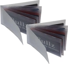 Set Of 2 Heavy Duty Vinyl Credit Card ID Holder Wallet Insert MADE IN USA GREY 