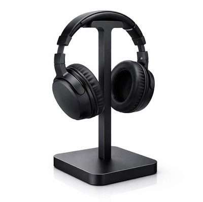 3D Printed Modern Headphone Stand   9.5  Tall w/ 4  Base   Black Gaming, Office