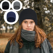 Winter Double-layer Warm Hat Windproof Cold Beanie Hat for Running Travel Ski