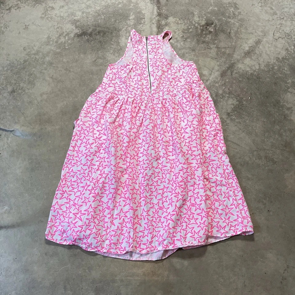 Vestido Stella Maccartney Niños Niñas Talla 12 Años Blanco Rosa Estampado de Estrellas Bolsillos Foto 4 de 4