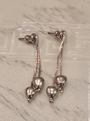 Sterling Silber '' Schlangenkette Doppel Herz Hänger''   Ohrringe, Neu