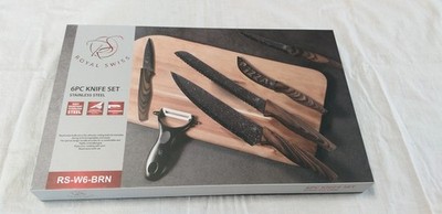 Royal Swiss Messer-Set 6PC Kniff Set. RS-W6-BRN