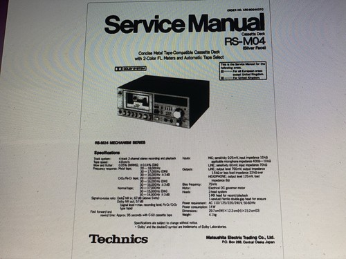 Technics Rs-m04 Service   Manual Digital