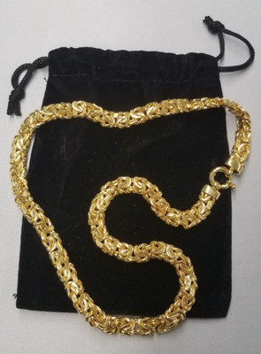 Shop LC 14K Yellow Gold Plated Byzantine Necklace 20'' Sterling Silver