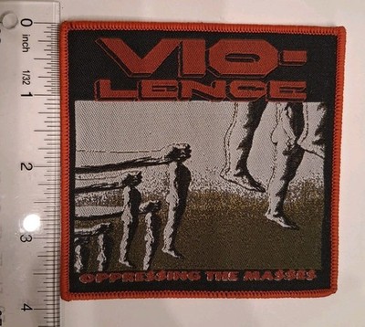 vio-lence oppressing the masses Red Border Woven Patch