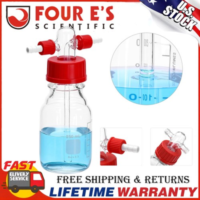 #ad #ad 250ML Lab Gas Washing Bottle Glass Lab Scrubber Buffer Bottle Lab Glassware Kit $31.99