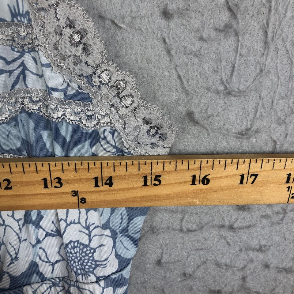 Camisón Laura Ashley Mujer Pequeño Azul Floral Babydoll Encaje Ribete Femenino Y2K Foto 4 de 4