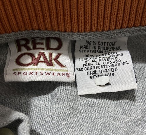 Vintage Red Oak Texas Longhorns grau Kurzarm Polo Gr. L bestickt (BESCHREIBUNG LESEN) - Bild 5 von 14