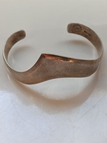 VINTAGE TAXCO MEXICO 925 MODERNIST CUFF BRACELET OPEN WORK SIGNED - Picture 10 of 14