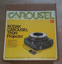 Kodak 750H Carousel Slide Projector - Tested Remote, Box, 80 Slide