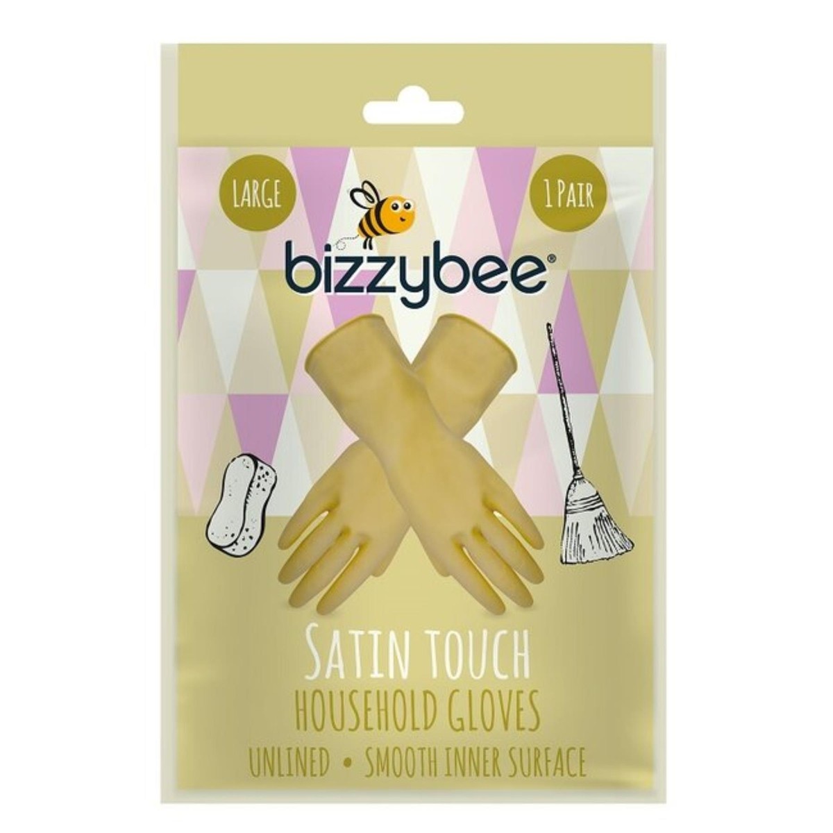 Bizzybee Large Household Gloves Smooth Inner Surface Satin