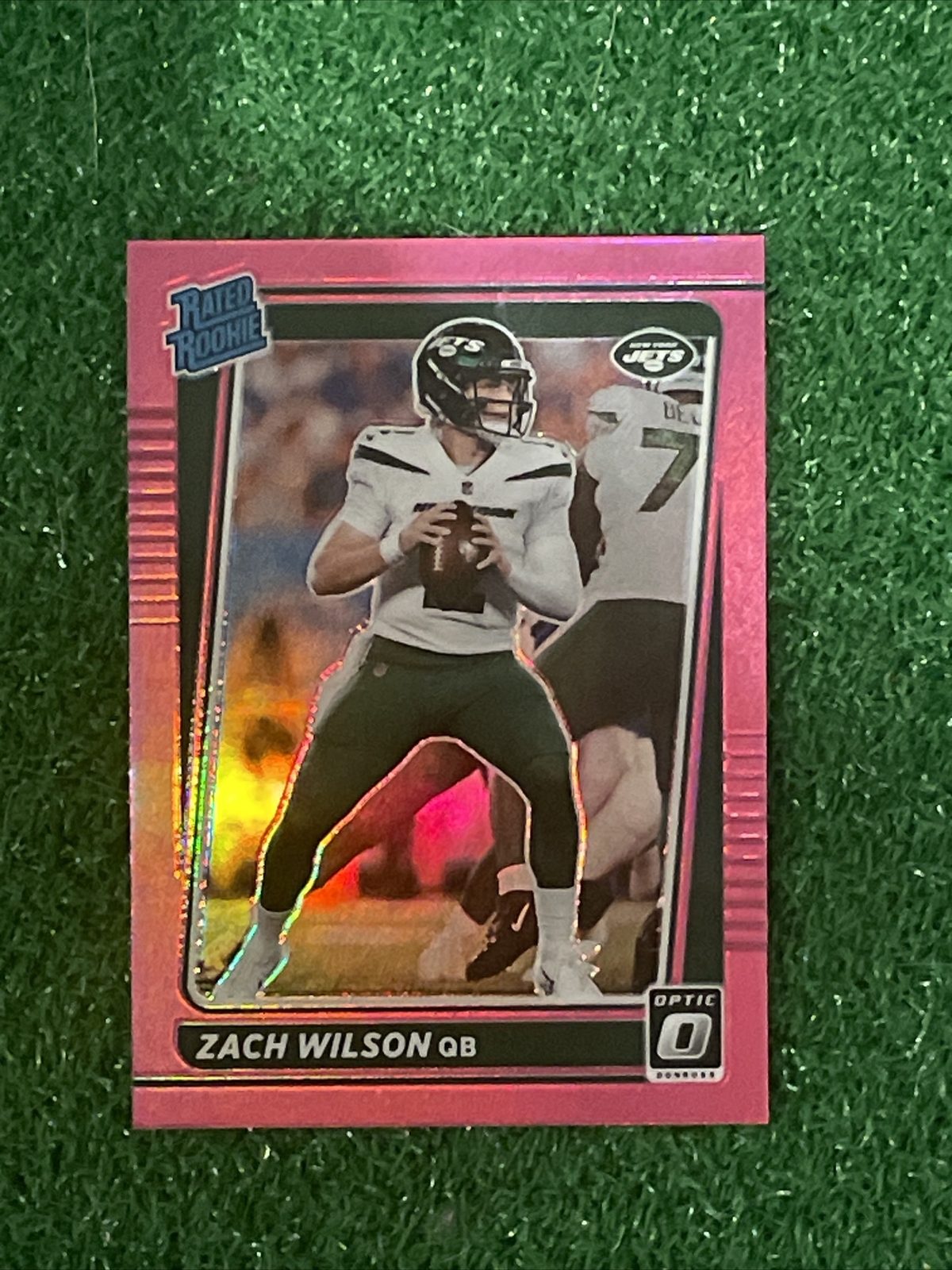 2021 Panini Optic ZACH WILSON Rated Rookie PINK PRIZM No. 202 JETS RC