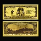United States US $1 Billion Dollar Gold Foil Banknote Liberty