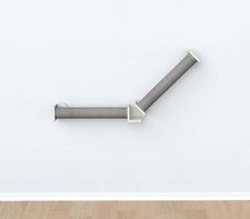 4 Multi-Level Wall Mounted Cat Perch System with 2 Scratching Posts,Gray