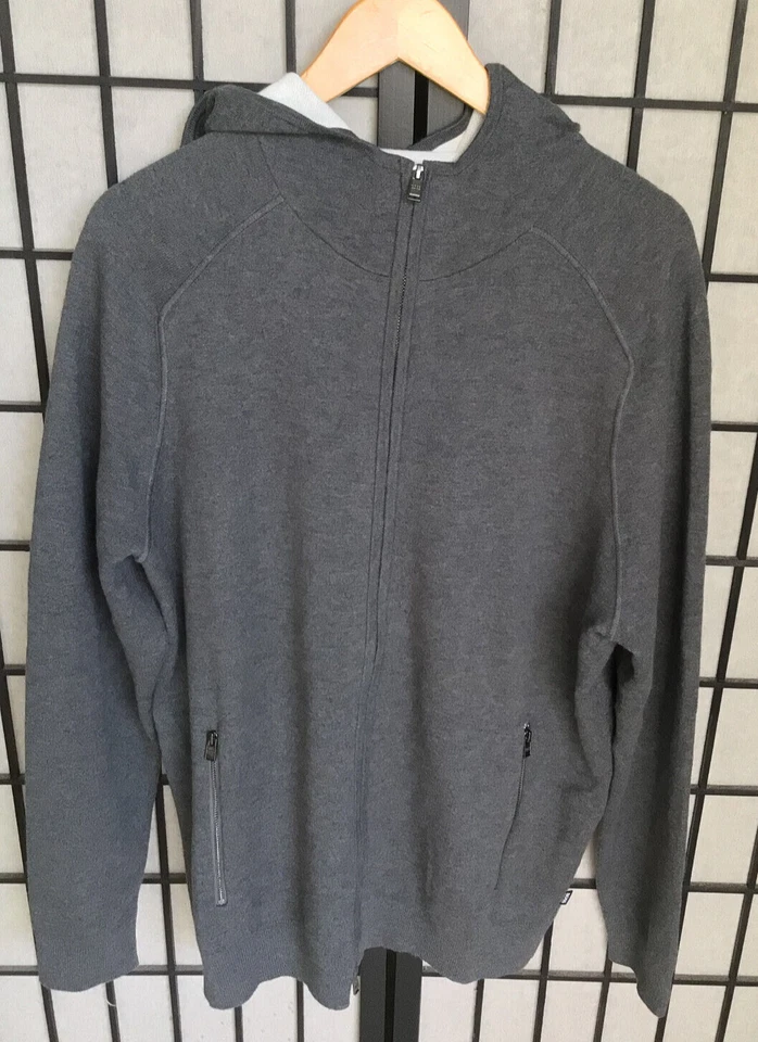 Boss Hugo Boss con Etiqueta Negra Gris Cremallera Sudadera con Capucha Calce Ajustado Para Hombre Talla XL Foto 2 de 4
