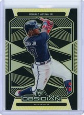 2020 Panini Chronicles Obsidian Electric Etch Gold #41 Ronald Acuna Jr. #08/10