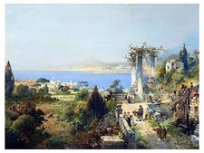 Gulf of Naples Landscape R. Alott Tile Mural Kitchen Bathroom Backsplash Ceramic