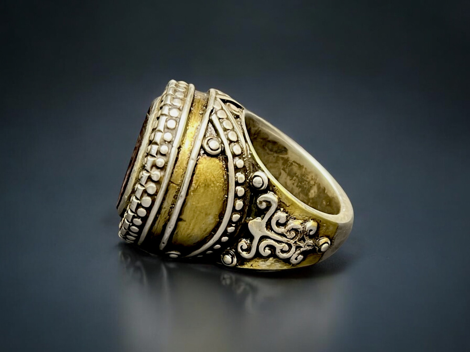 Orient Turkmen solid silver carnelian signet ring… - image 12