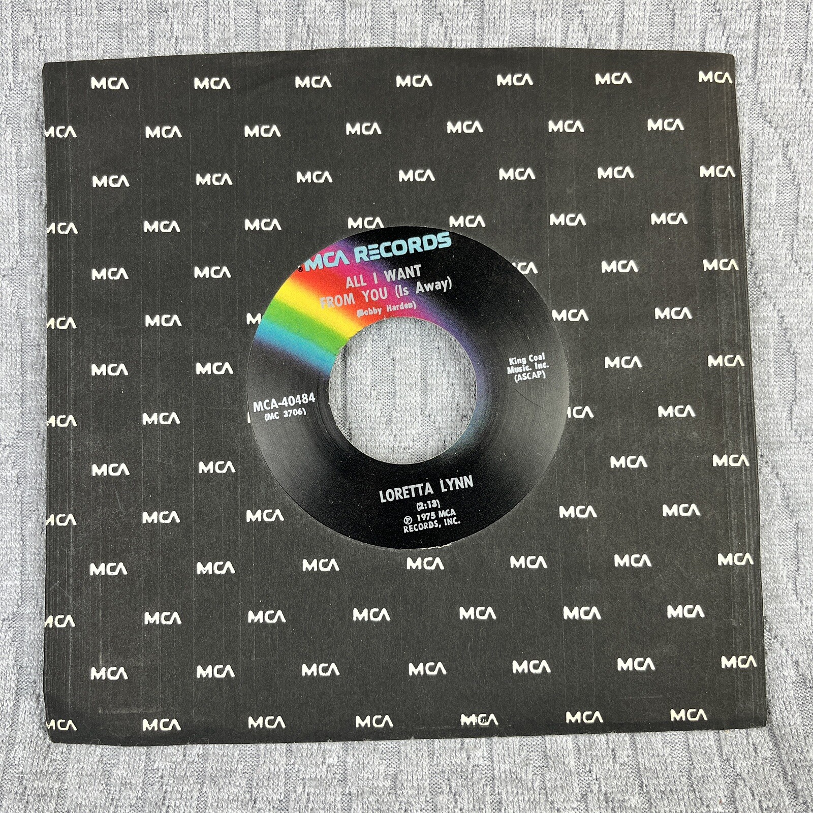 Vintage 45 RPM record Loretta Lynn Mca Records Country Western rhythm and blues