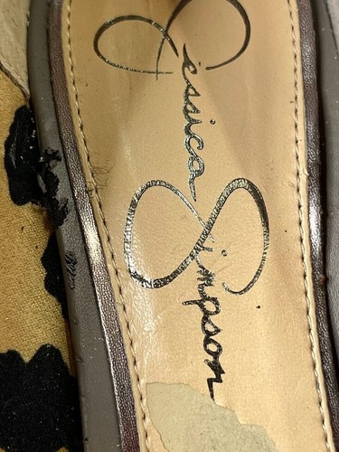 Jessica Simpson Seley Wedge Gray Suede heels w/crystal accents Size 8 1/2 - Picture 7 of 24