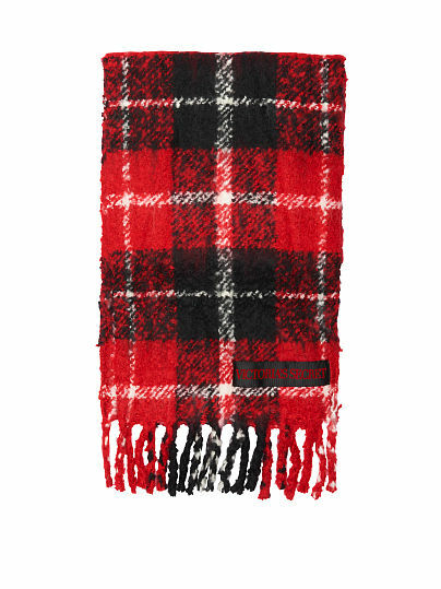 New Winter Victorias Secret Plush Plaid Scarf Womens Accessories