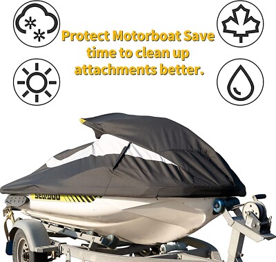 Sea Doo GTI -LE Bombardier Jet Ski Trailerable Cover Grey/Black 02 03 - Foto 8