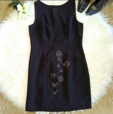 Dawn Joy Dress Women's 9/10 Beaded Black Shift Y2k 90s Phoebe Friends Witchy