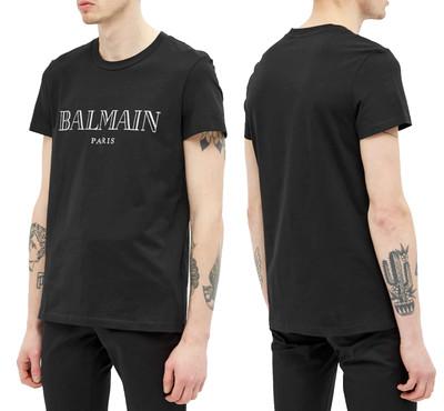 Balmain Paris Logo Coupe Droite T-Shirt Coton Chemise Top Neuf XXL
