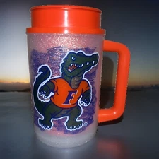 Florida Gators 12oz Insulated Mug Tailgate Cup Thermo Whirley Silver Orange USA