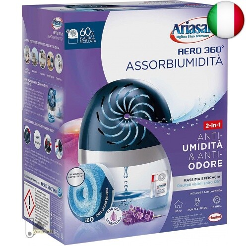 Ariasana Aero 360° kit assorbiumidità, deumidificatore ricaricabile non e