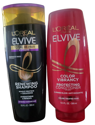 L'oreal Paris Elvive Shampoo 13.5oz & Color Treated Hair Conditioner 13.5oz 2PC