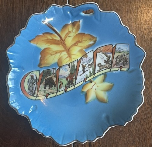 Vintage Canada Hand Decorated Plate 6” Ceramic Wall Hanging - Picture 2 of 12