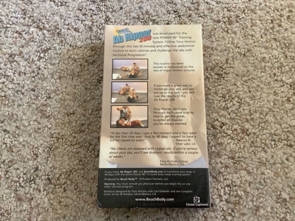 Beachbody AB RIPPER 200 VHS Video Tape P90X Tony Horton POWER 90 NEW | eBay