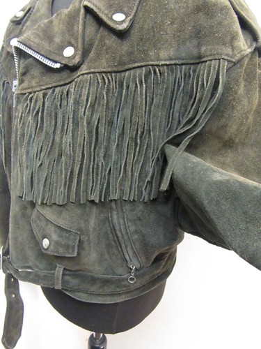 RARE VINTAGE SCHOTT PERFECTO FRINGED LEATHER MOTORCYCLE JACKET SIZE 46 OR XL - Picture 7 of 19