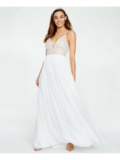 Say Yes to the Prom Embellished Tulle-Underlay Gown Ivory/Nude Size 11 $149