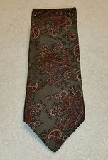 Slip-Stitch Green Floral Mens Tie 100% Silk Made In The USA