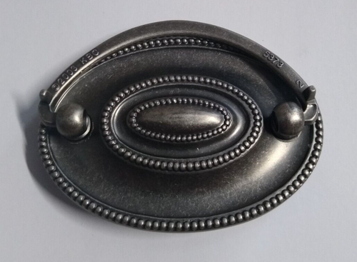 Furniture 2 1/4" C-C Drawer Pull Knocker Bail Backplate 18th Antique Pewter - Picture 2 of 3