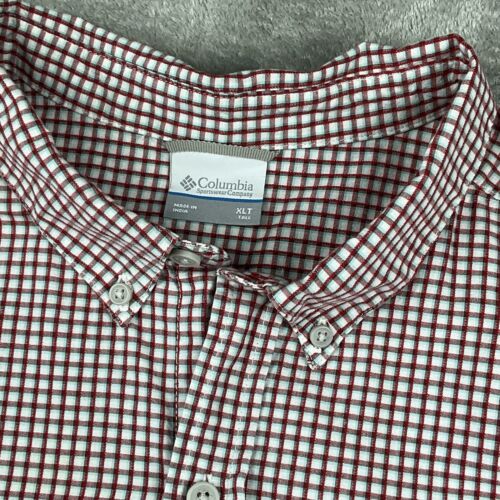 Columbia Button Down Shirt Mens size XL Red Check/Plaid Short Sleeve - Picture 4 of 11