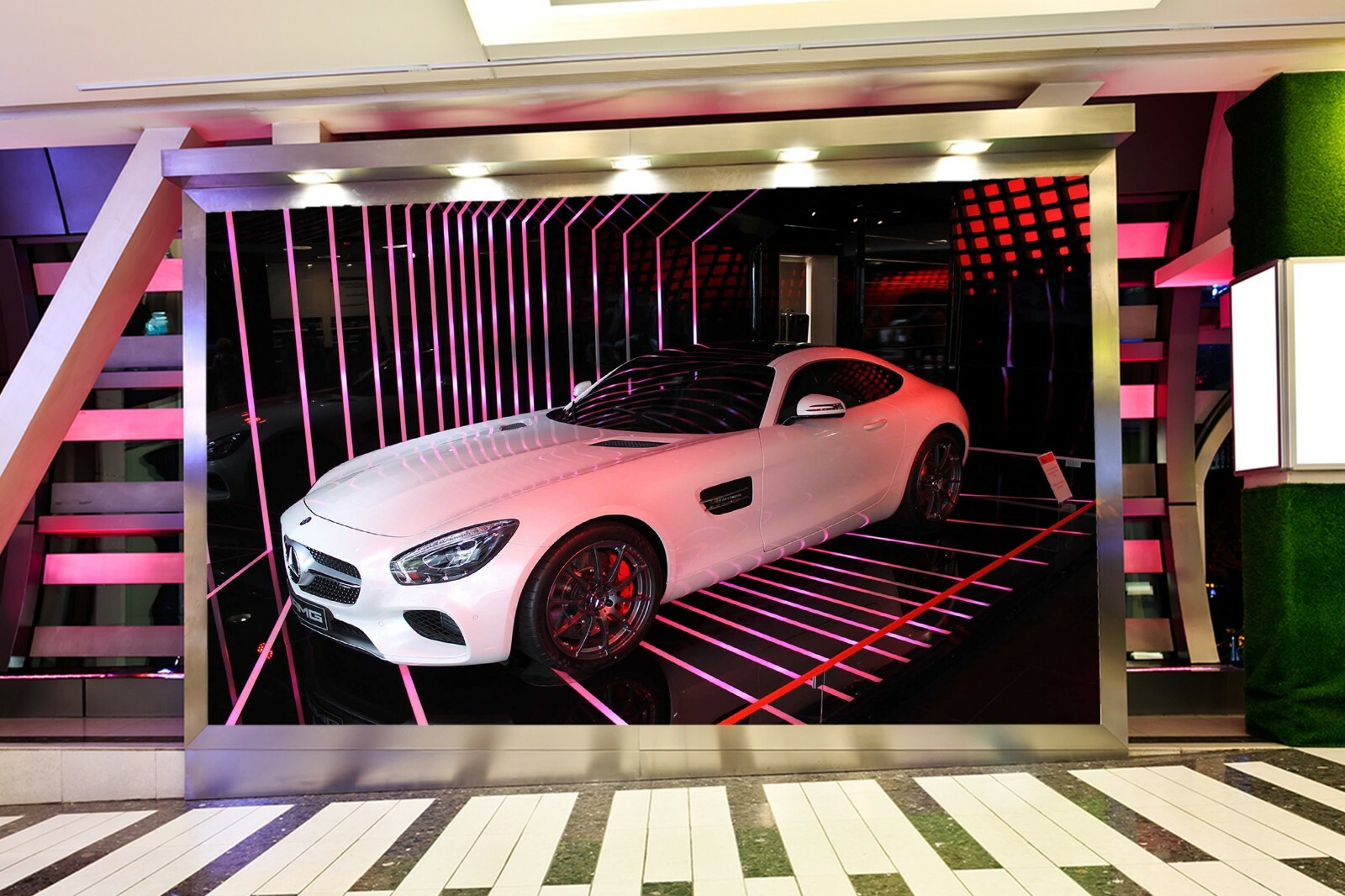 3D White Cool Car Q05 Tapeta samochodowa Mural Samoprzylepny Odłączany Acmy Darmowa dostawa, najnowsze prace