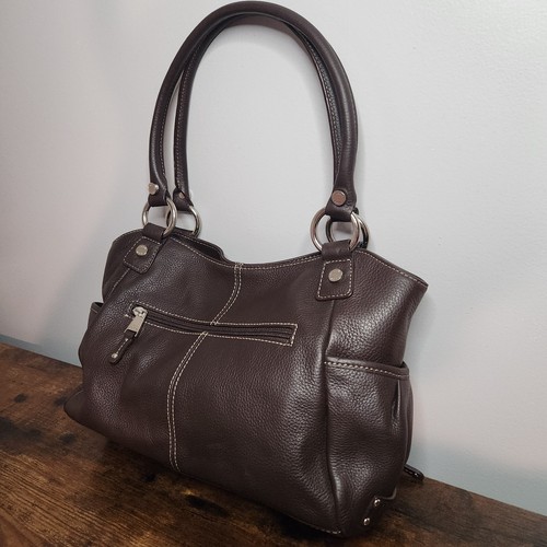 Bolso de Hombro Tiganello Cuero Marrón Doble Asa Cierre Magnético - Imagen 5 de 15