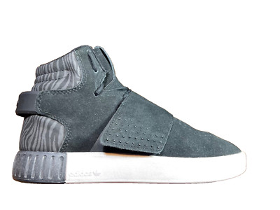 Men Sz 6.5 Adidas  Originals Tubular Invader Strap Hi Top Trainers Safari Black