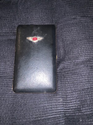 Cigarette Case Rare Vintage Collectable Bentley Leather-Brass Cigarette  Case